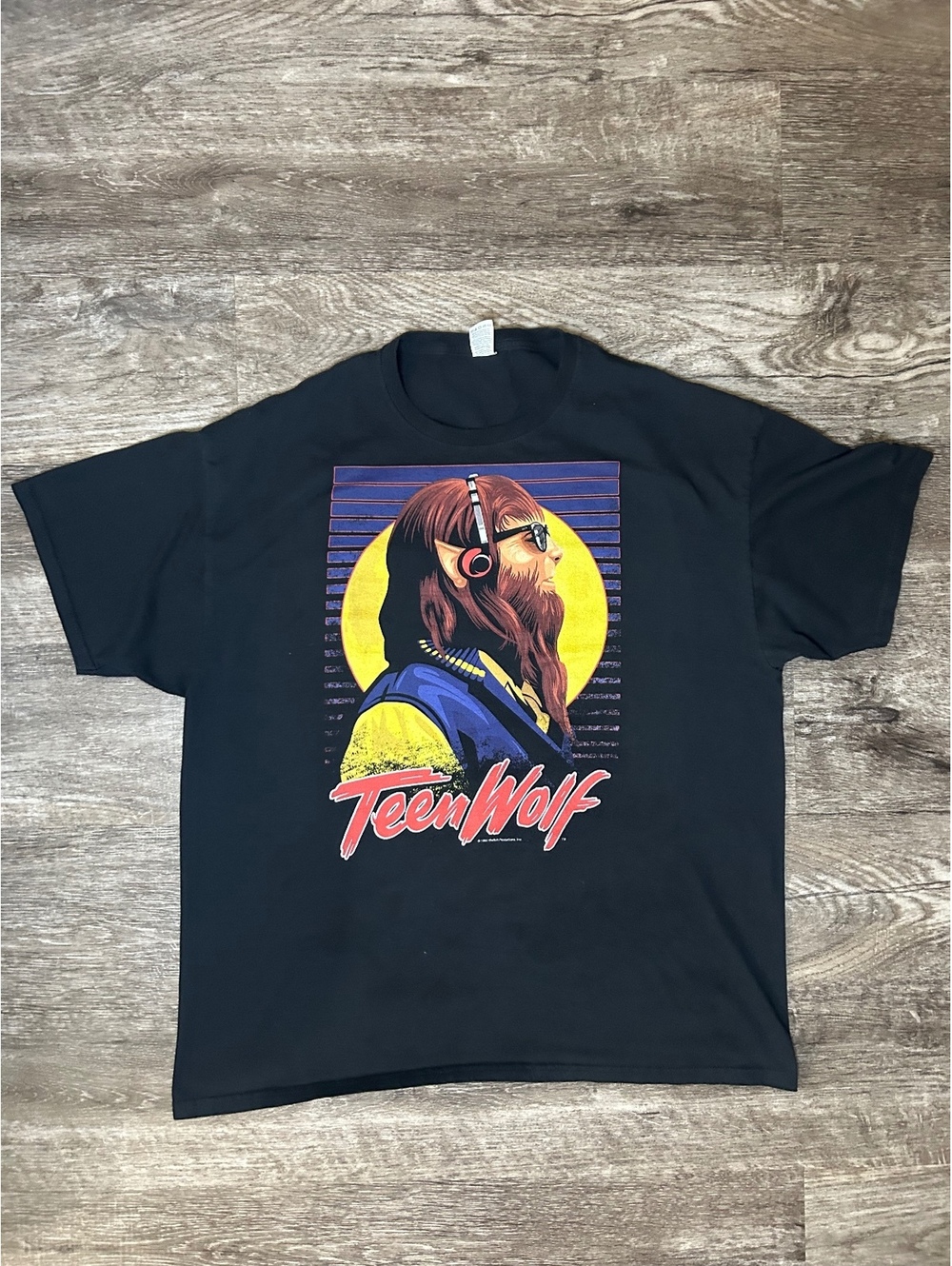 Teen Wolf Men’s Graphic T-Shirt Black Movie Horror Comedy Retro Size XL
